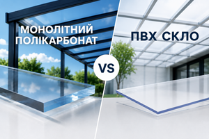 Монолітний полікарбонат чи ПВХ скло